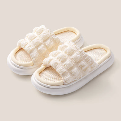 EVA Thick-soled Linen Slippers Women's Mute Soft-soled Slippers - Evans creations LLC