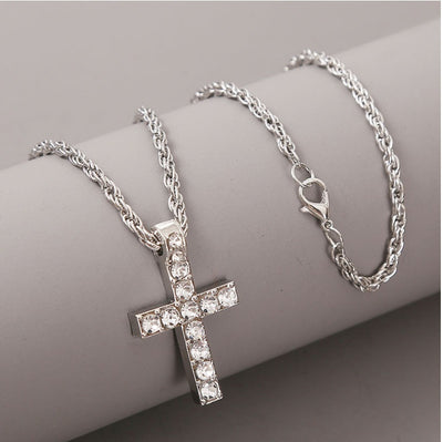 Cross Pendant Necklaces For Women Men Punk Hiphop Rope Chain On Neck Rapper Jewelry - Evans creations LLC