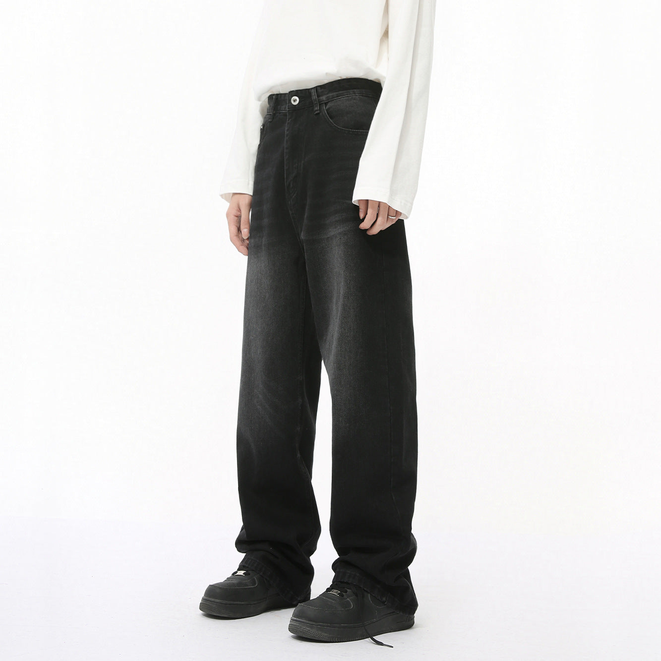Men's Autumn New Product Loose Straight Washed Jeans - Evans creations LLC