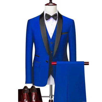 Men 3 Pieces Suit Set Men Wedding Suits Groom Tuxedos - Evans creations LLC