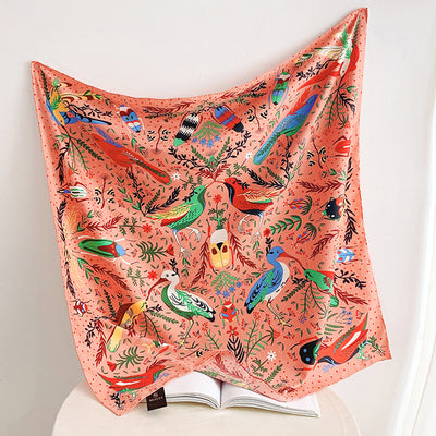 Fashion Gorgeous Printing Mesh Red Style Contrast Color Silky Scarf - Evans creations LLC
