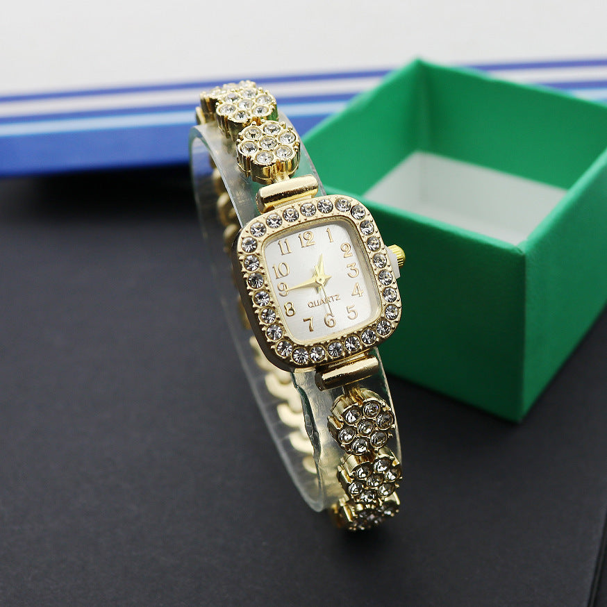 Special Interest Light Luxury Temperament And Fully-jewelled Square Fashion Watch - Evans creations LLC