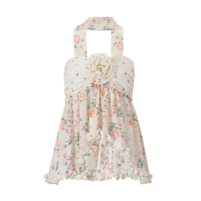 Women's Floral Chiffon Top Tube Loose Vest - Evans creations LLC