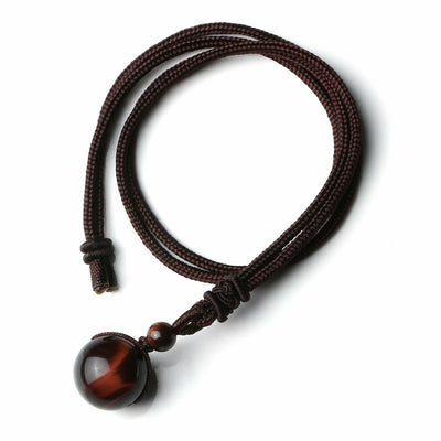 Fashion 16mm Natural Obsidian Pendant Amethyst Necklace For Men And Women - Evans creations LLC