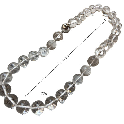 Transparent Beads White Crystal 12MM Necklace Bracelet - Evans creations LLC
