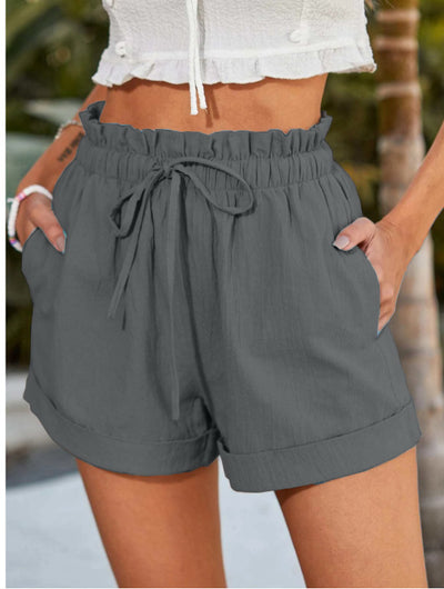European American Summer New Solid Color Loose Casual Fashion Shorts For Women - Evans creations LLC