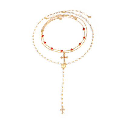 Hip Hop Diamond Cross Pendant Necklace - Evans creations LLC