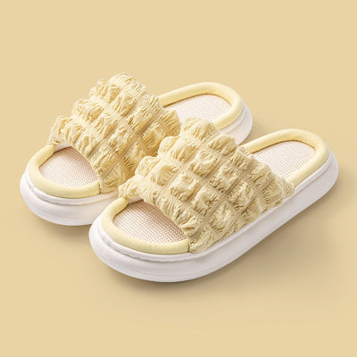 EVA Thick-soled Linen Slippers Women's Mute Soft-soled Slippers - Evans creations LLC