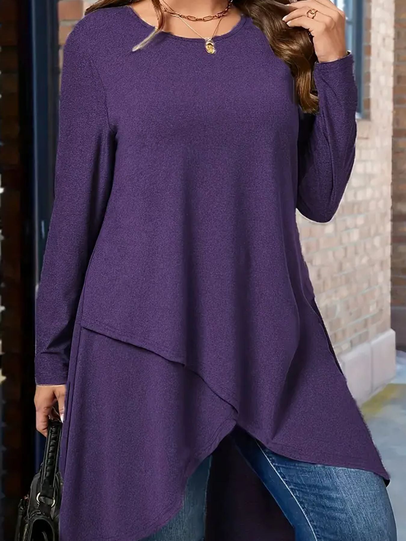 Plus Size Women's Autumn And Winter New Casual Loose Long Sleeves Outerwear Top - Evans creations LLC