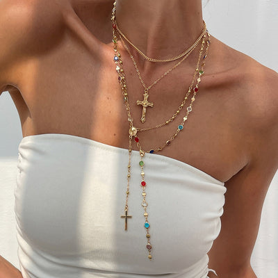 Hip Hop Diamond Cross Pendant Necklace - Evans creations LLC