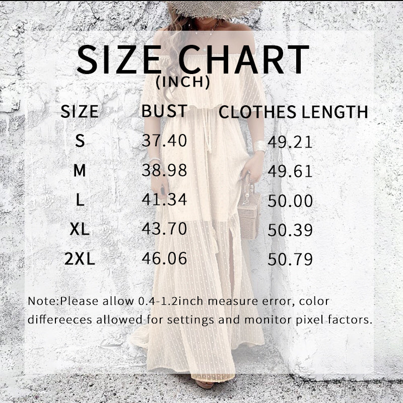 Womens Off The Shoulder Ruffle Party Dresses Side Split Beach Maxi Dress - Evans creations LLC