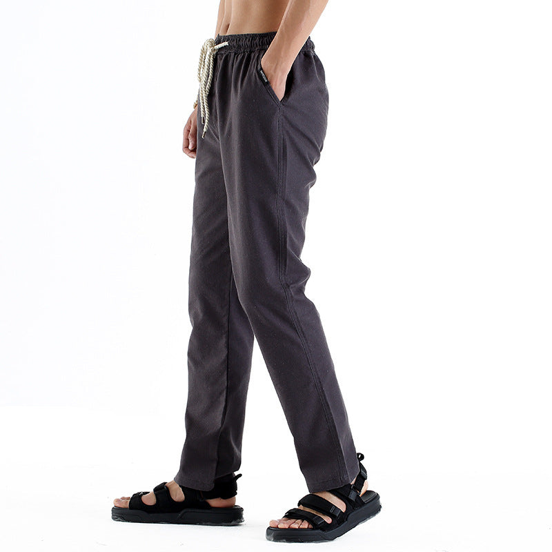 Fashion Casual Cotton And Linen Baggy Pants Men - Evans creations LLC