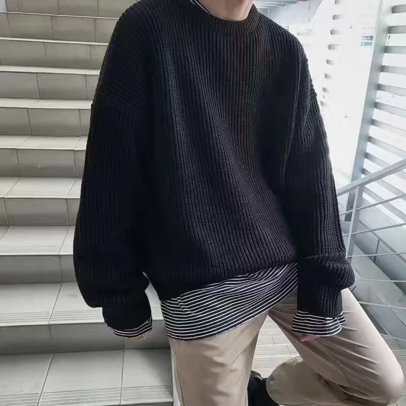 Loose Casual Retro Trendy Underwear Crew Neck Sweater - Evans creations LLC