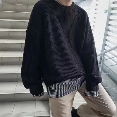 Loose Casual Retro Trendy Underwear Crew Neck Sweater - Evans creations LLC