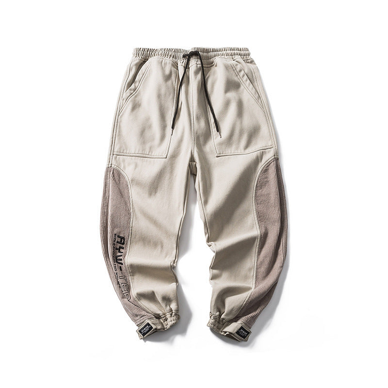 Japanese Men Jeans Loose Fit Spliced Design - Evans creations LLC