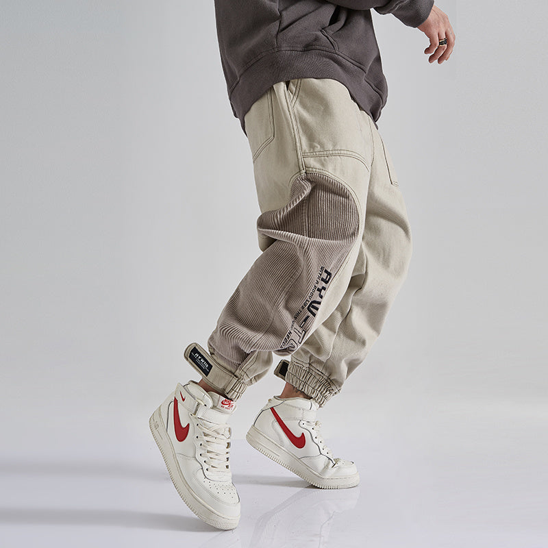 Japanese Men Jeans Loose Fit Spliced Design - Evans creations LLC