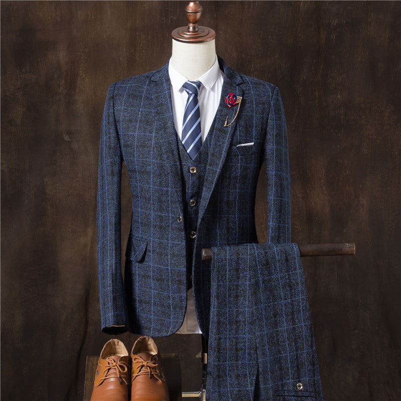 Men 3 Pieces Suit Set Men Wedding Suits Groom Tuxedos - Evans creations LLC