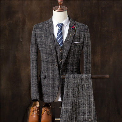 Men 3 Pieces Suit Set Men Wedding Suits Groom Tuxedos - Evans creations LLC