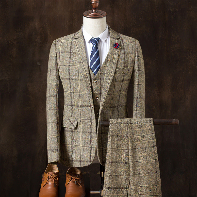 Men 3 Pieces Suit Set Men Wedding Suits Groom Tuxedos - Evans creations LLC