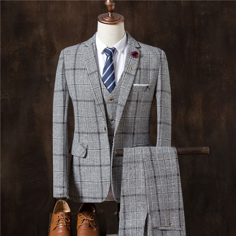 Men 3 Pieces Suit Set Men Wedding Suits Groom Tuxedos - Evans creations LLC
