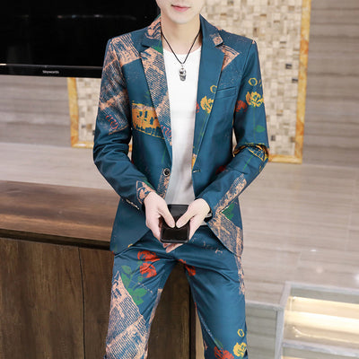 Men's Suits, Slim Korean Style Small Suits - Evans creations LLC