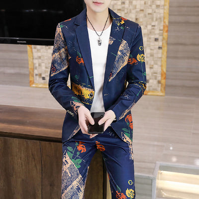 Men's Suits, Slim Korean Style Small Suits - Evans creations LLC