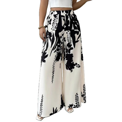 Fashion Printing Lace-up Waist-controlled Slimming Women's Casual Pants - Evans creations LLC