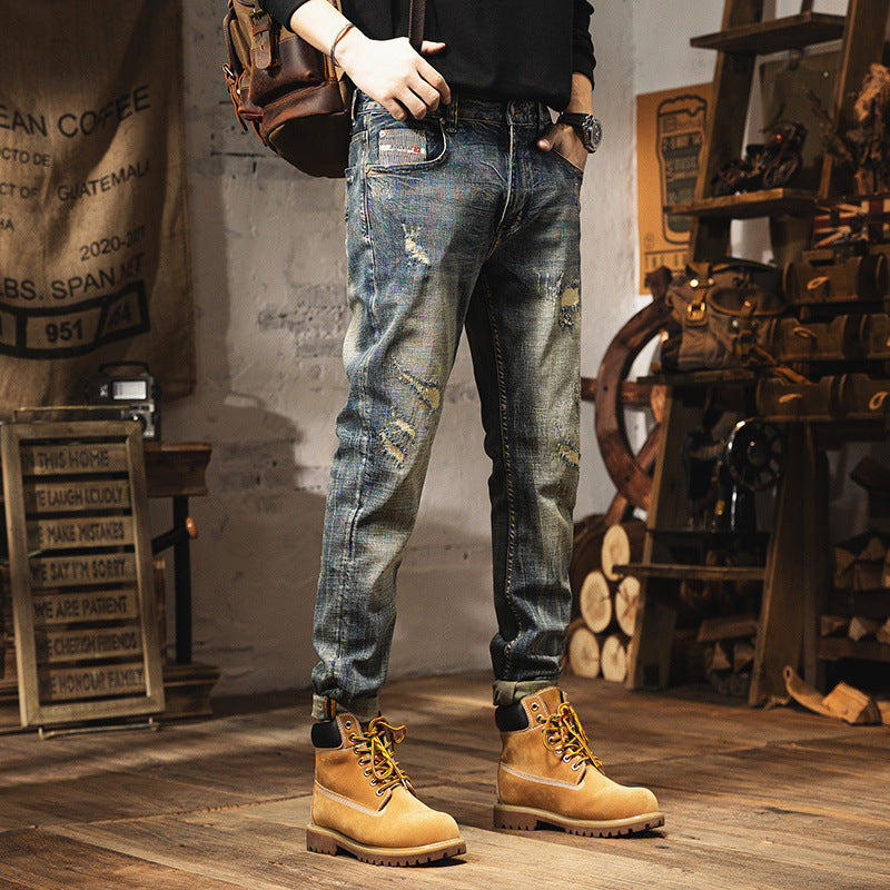 Retro Heavy Washed Jeans For Men - Evans creations LLC