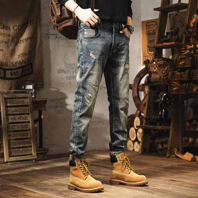 Retro Heavy Washed Jeans For Men - Evans creations LLC