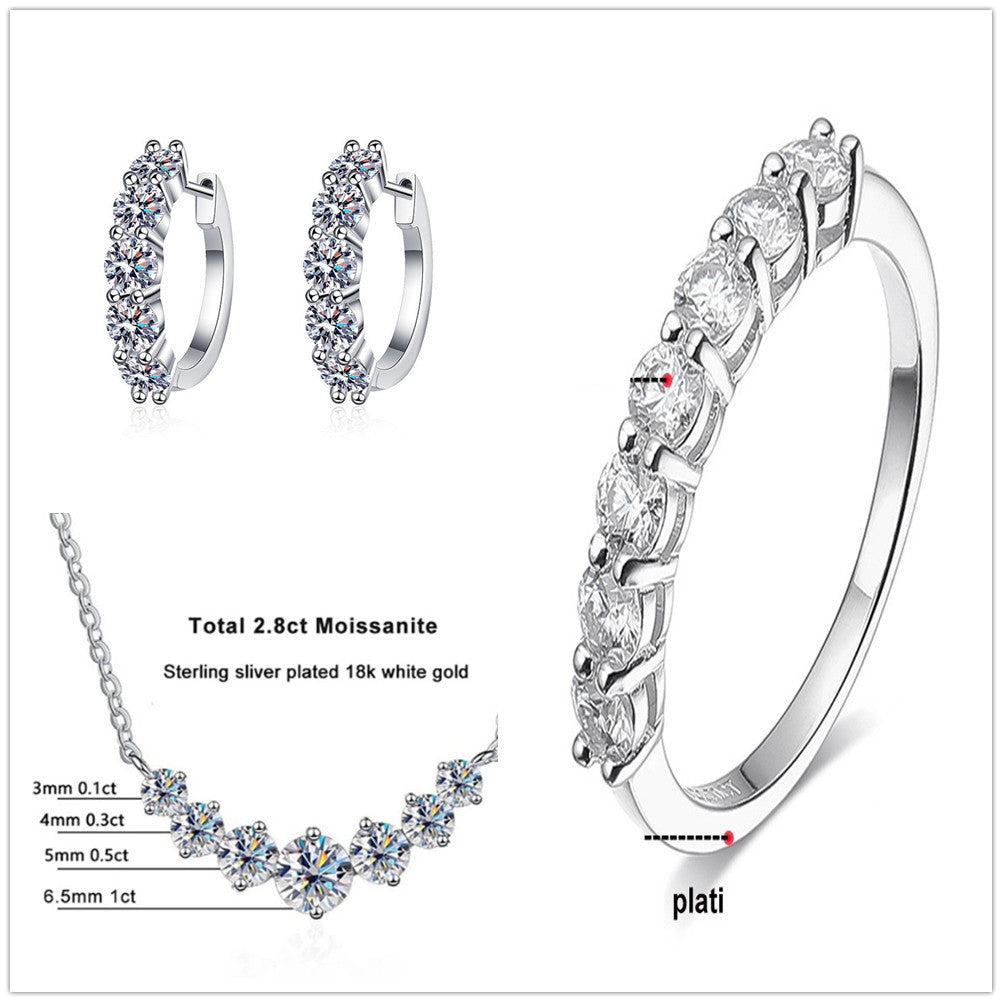 4.5 Karat Moissanite Suit Sterling Silver Jewelry Suit - Evans creations LLC
