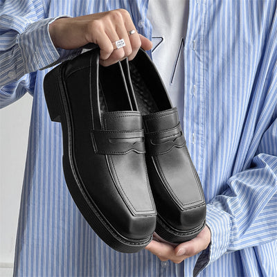 Hong Kong Style Thick-soled British Style Leather Shoes Spring And Autumn Single-layer Shoes - Evans creations LLC