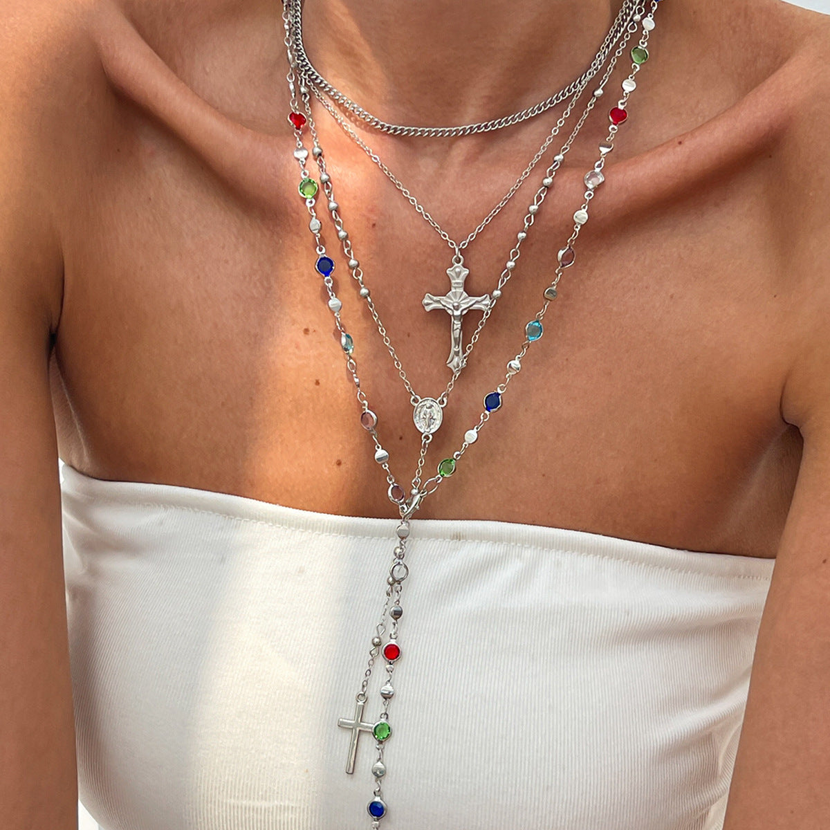 Hip Hop Diamond Cross Pendant Necklace - Evans creations LLC