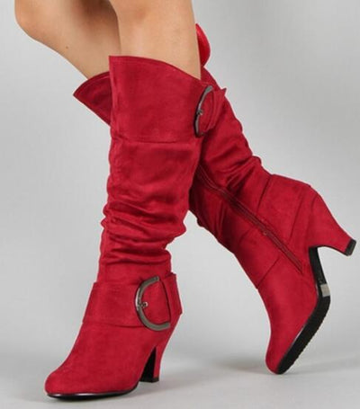 Fashion Brushed Velvet Spring And Autumn Women's Boots - Evans creations LLC