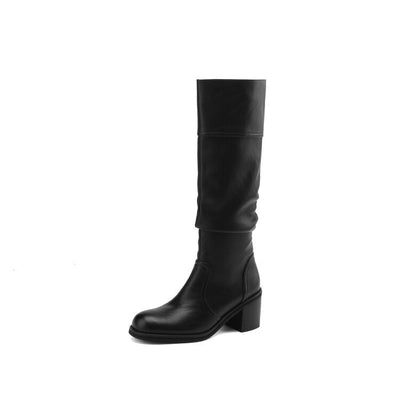 Thick Mid-heel High-top Below The Knee Women's Knight Warm Boots - Evans creations LLC