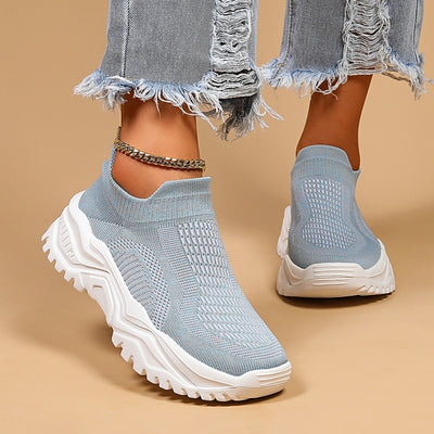 Sports Women's Breathable Flying Woven Socks Slip-on Lazy Shoes - Evans creations LLC