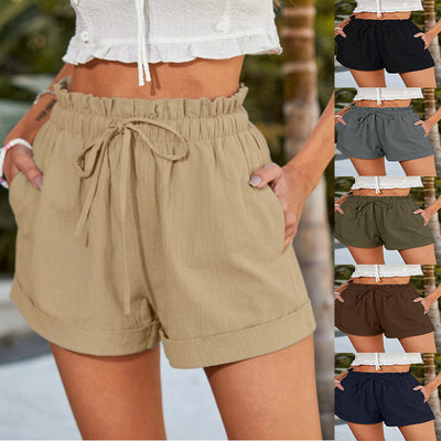 European American Summer New Solid Color Loose Casual Fashion Shorts For Women - Evans creations LLC