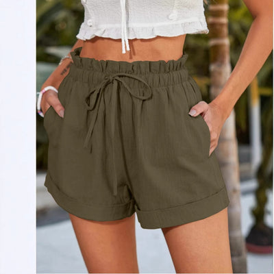 European American Summer New Solid Color Loose Casual Fashion Shorts For Women - Evans creations LLC
