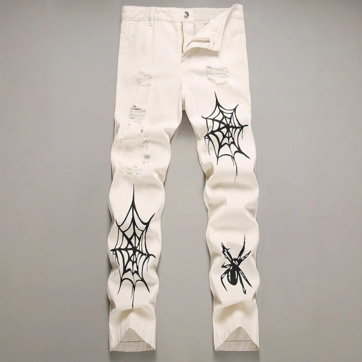 High Street Vibe Style Loose Straight Wide Leg Pants American Spider - Evans creations LLC