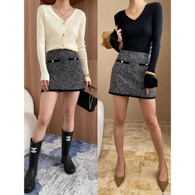 High-end Stylish French Style Classic Style A- Line Temperament Skirt - Evans creations LLC