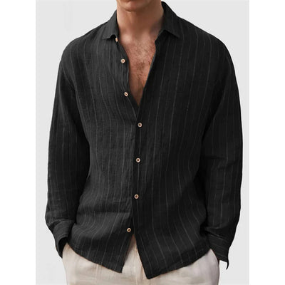 Long Sleeve Men's Shirt Striped Print - Evans creations LLC
