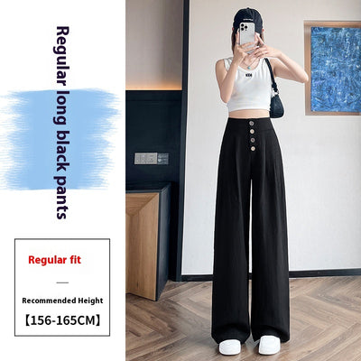 Women's Cotton And Linen Wide-leg Pants Loose Drooping Casual Straight Pants - Evans creations LLC