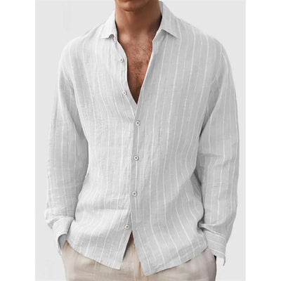 Long Sleeve Men's Shirt Striped Print - Evans creations LLC
