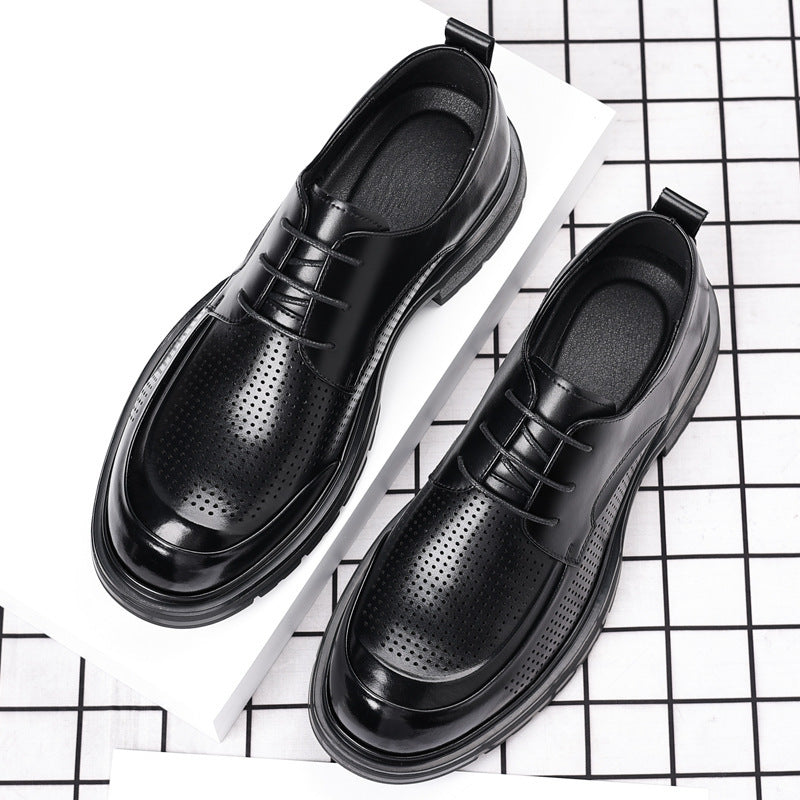 Hollow Leather Shoes Men's Plus Size Low-top Business - Evans creations LLC