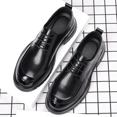 Hollow Leather Shoes Men's Plus Size Low-top Business - Evans creations LLC