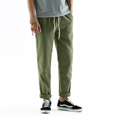 Fashion Casual Cotton And Linen Baggy Pants Men - Evans creations LLC