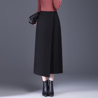 Draping Irregular Straight Women's Split Sheath Skirt - Evans creations LLC