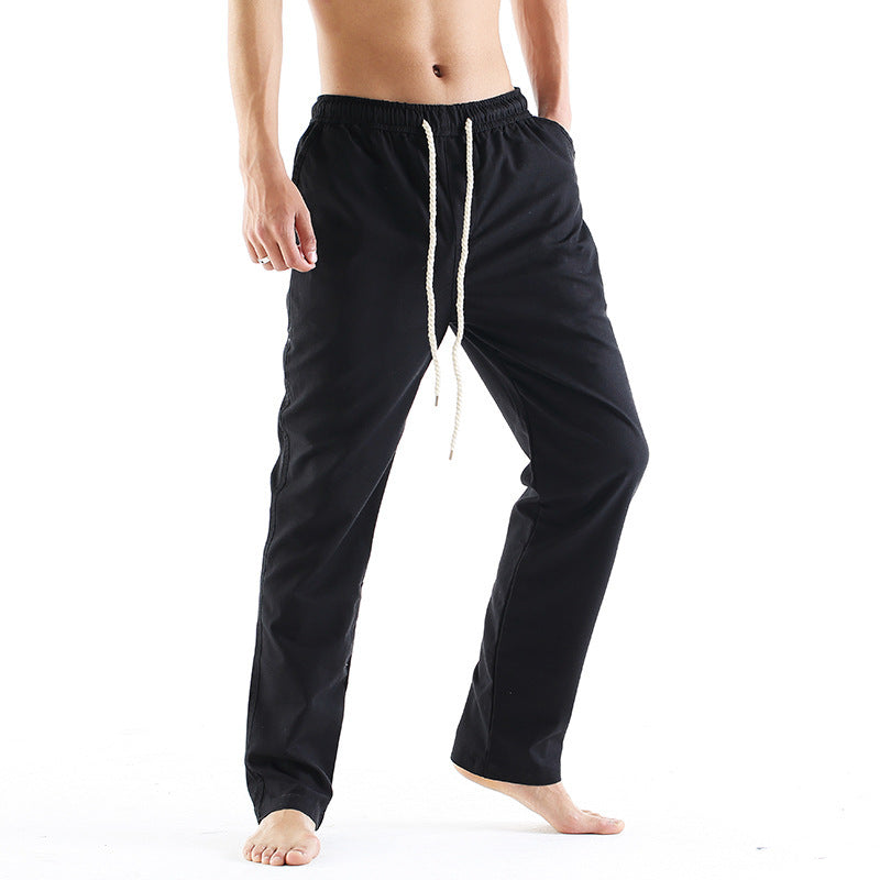Fashion Casual Cotton And Linen Baggy Pants Men - Evans creations LLC