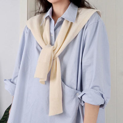 Women's Cored Yarn Knitted Shawl Spring Autumn Outerwear Waistcoat - Evans creations LLC