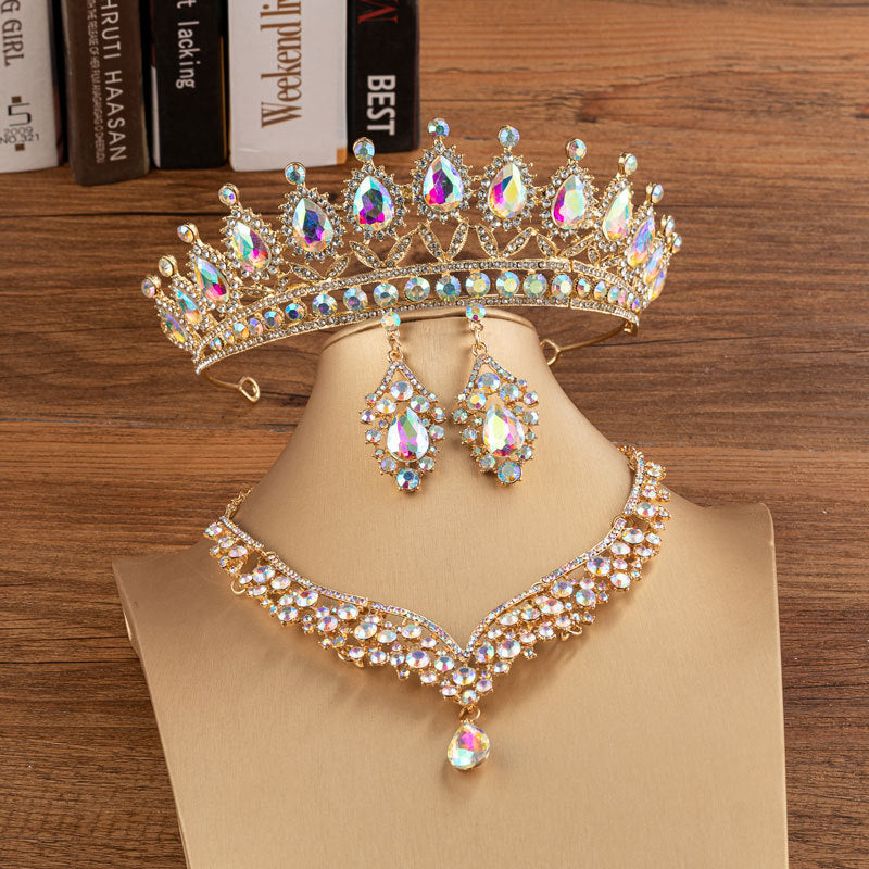 Bridal Crown Wedding Alloy Diamond Crown Fashion Elegant Headdress - Evans creations LLC