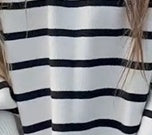 Striped Long-sleeved Sweater For Women - Evans creations LLC